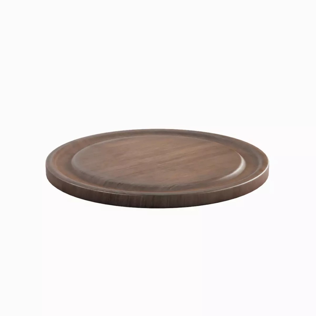 Round Chopping Board Set 3D Model – Low Poly Game Asset, FBX & More - View 4