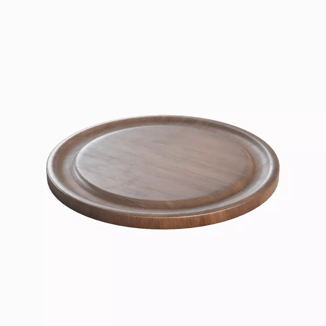 Round Chopping Board Set 3D Model – Low Poly Game Asset, FBX & More - View 5