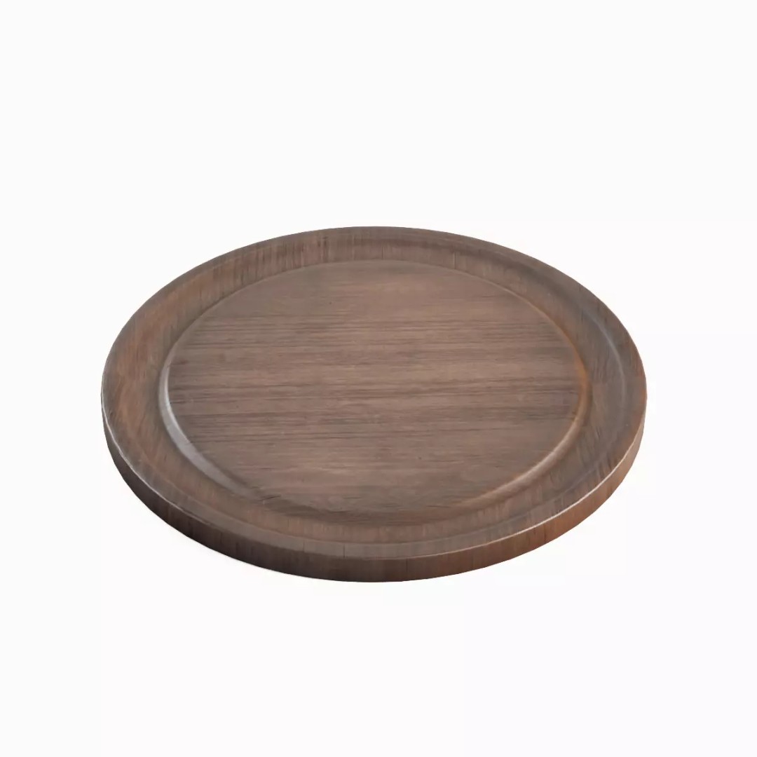 Round Chopping Board Set 3D Model – Low Poly Game Asset, FBX & More - View 6