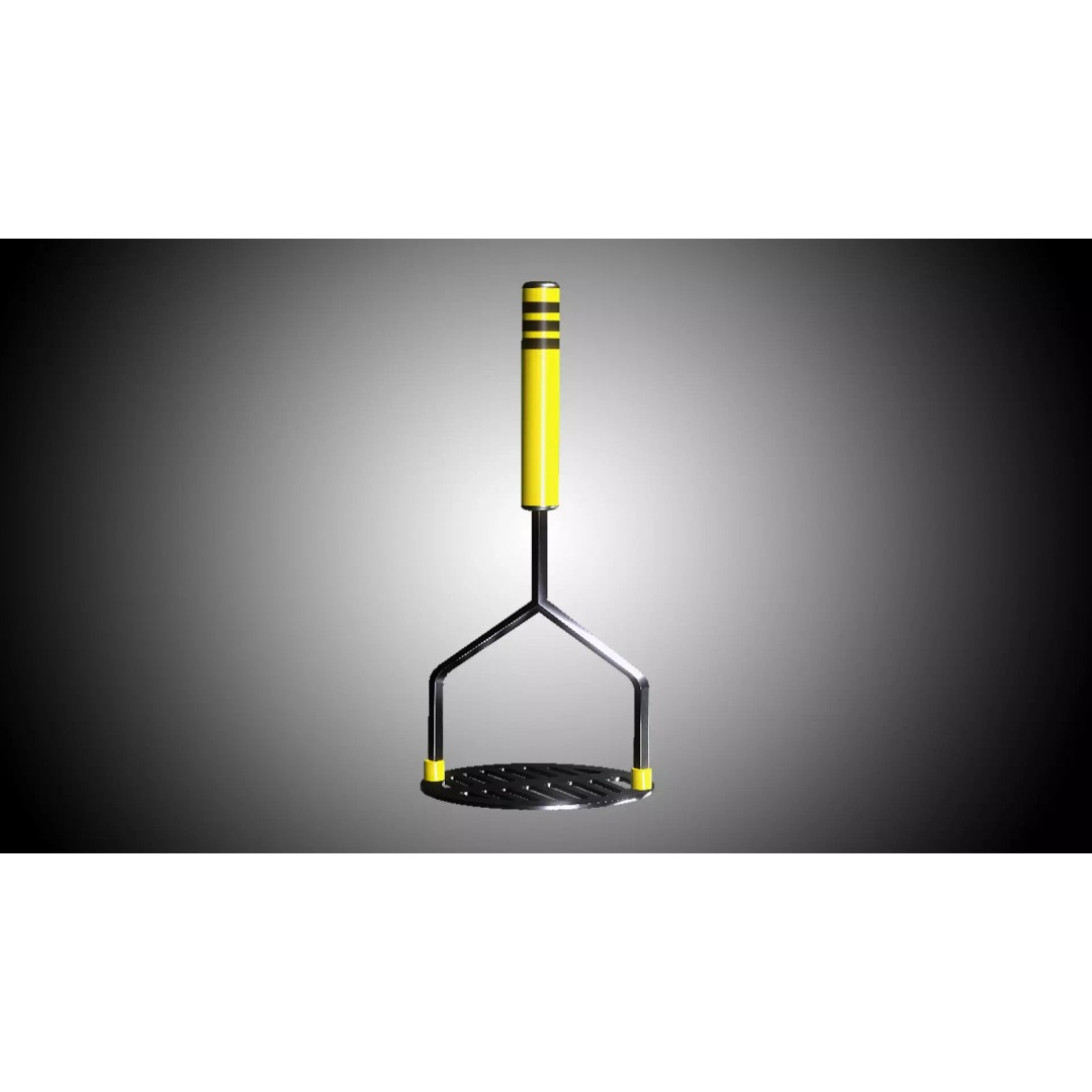 Potato Pusher-04 3D Model – Low Poly Kitchen Utensil, PBR Textures - View 3