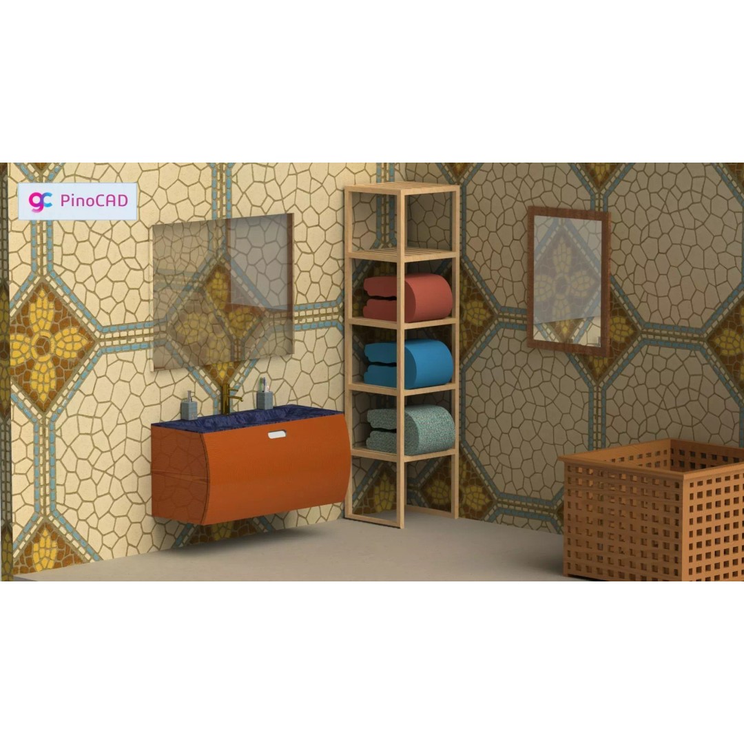 Wall-Mounted Bathroom Sink 3D Model – Classic Design, FBX, OBJ Formats - View 2