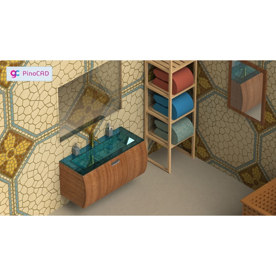 Wall-Mounted Bathroom Sink 3D Model – Classic Design, FBX, OBJ Formats - View 3