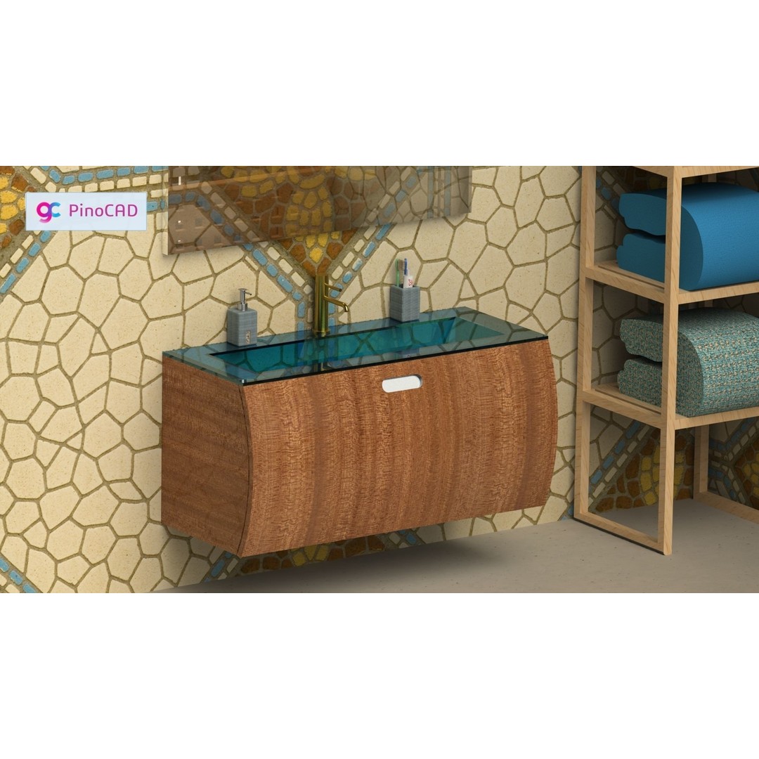 Wall-Mounted Bathroom Sink 3D Model – Classic Design, FBX, OBJ Formats - View 4
