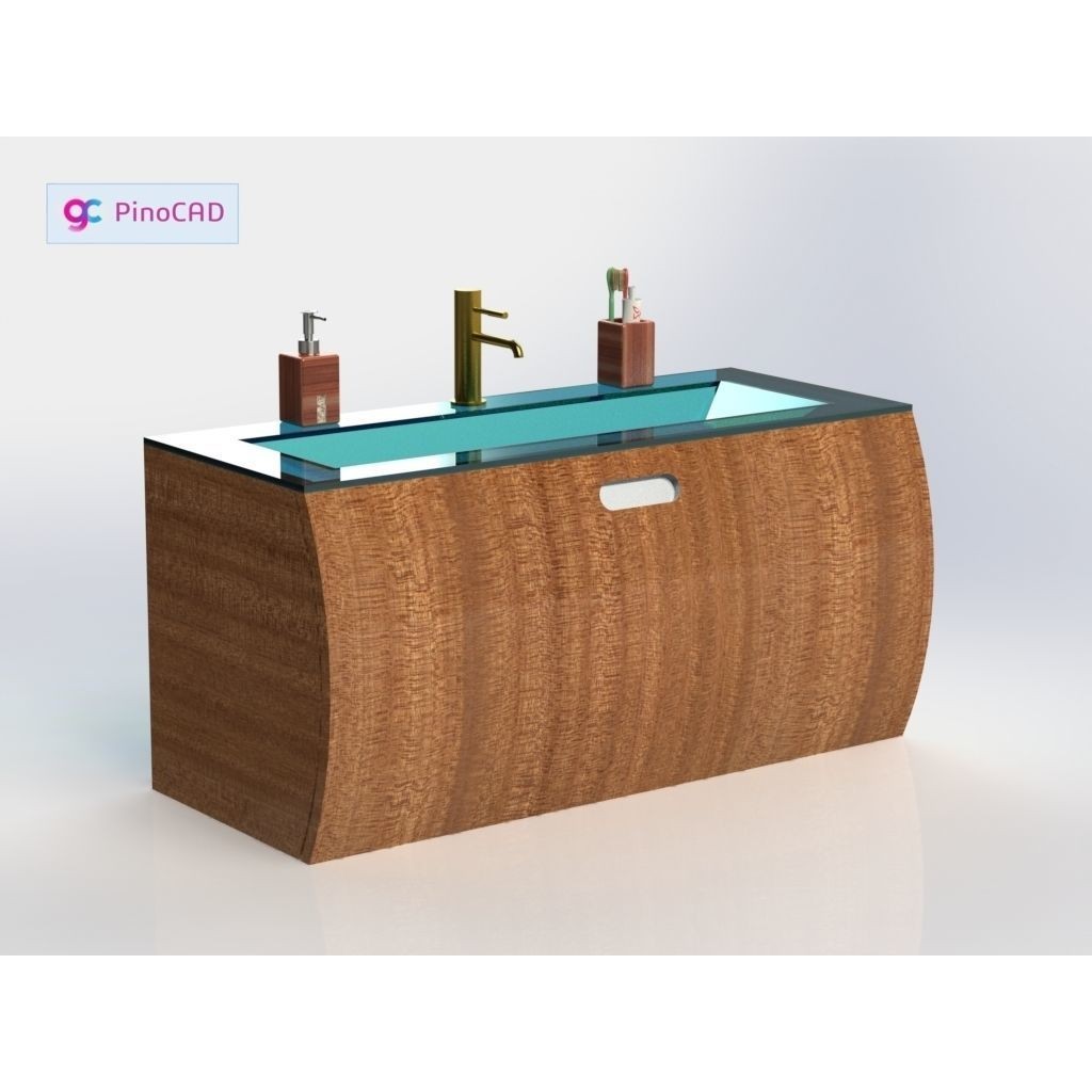 Wall-Mounted Bathroom Sink 3D Model – Classic Design, FBX, OBJ Formats - View 6