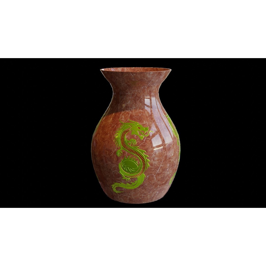 Dragon Vase 3D Model – Low Poly Game Ready Asset, Blender, FBX - View 3