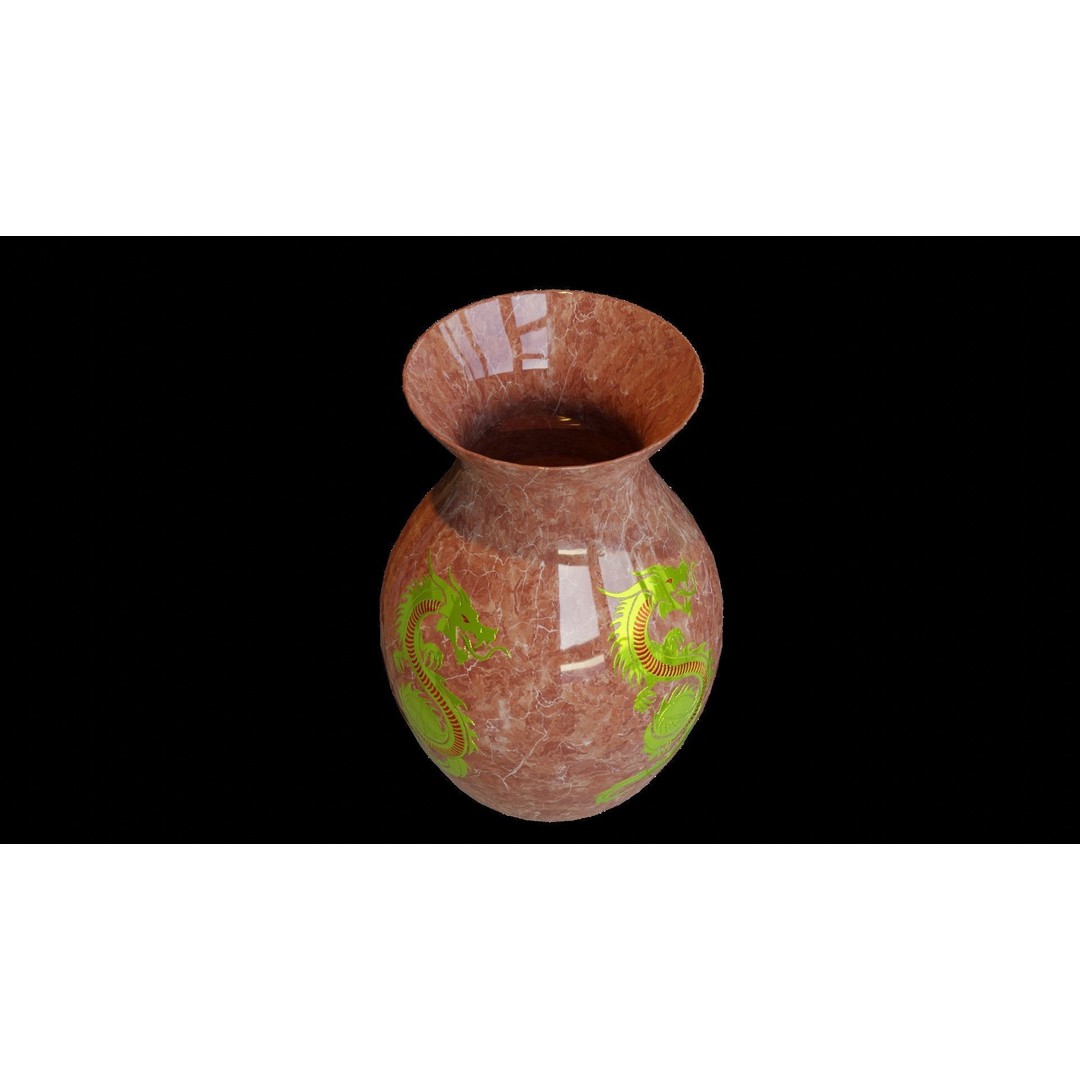 Dragon Vase 3D Model – Low Poly Game Ready Asset, Blender, FBX - View 4