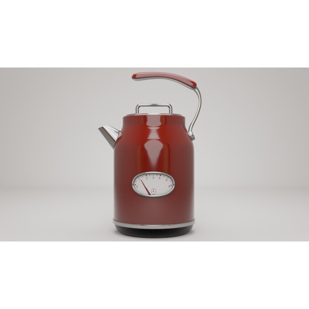 Retro Style Tea Kettle 3D Model – PBR Textured Kitchenware Asset, FBX, OBJ - View 4