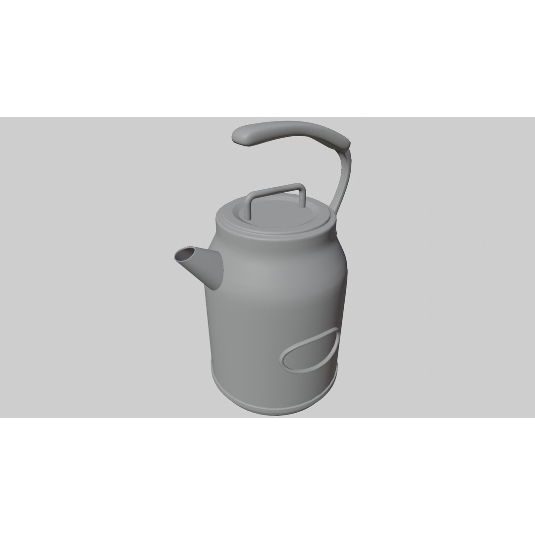 Retro Style Tea Kettle 3D Model – PBR Textured Kitchenware Asset, FBX, OBJ - View 6