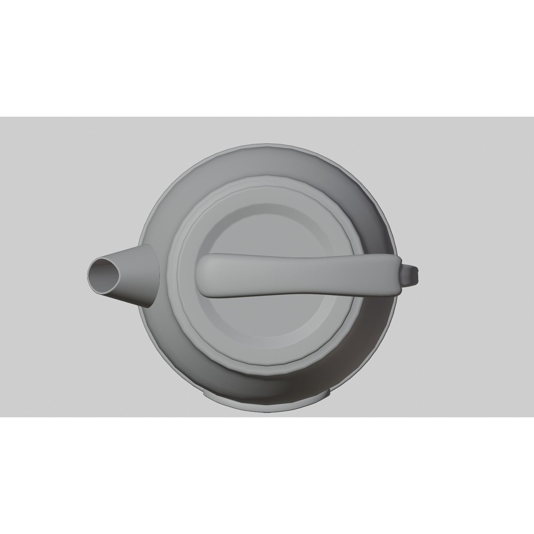 Retro Style Tea Kettle 3D Model – PBR Textured Kitchenware Asset, FBX, OBJ - View 9