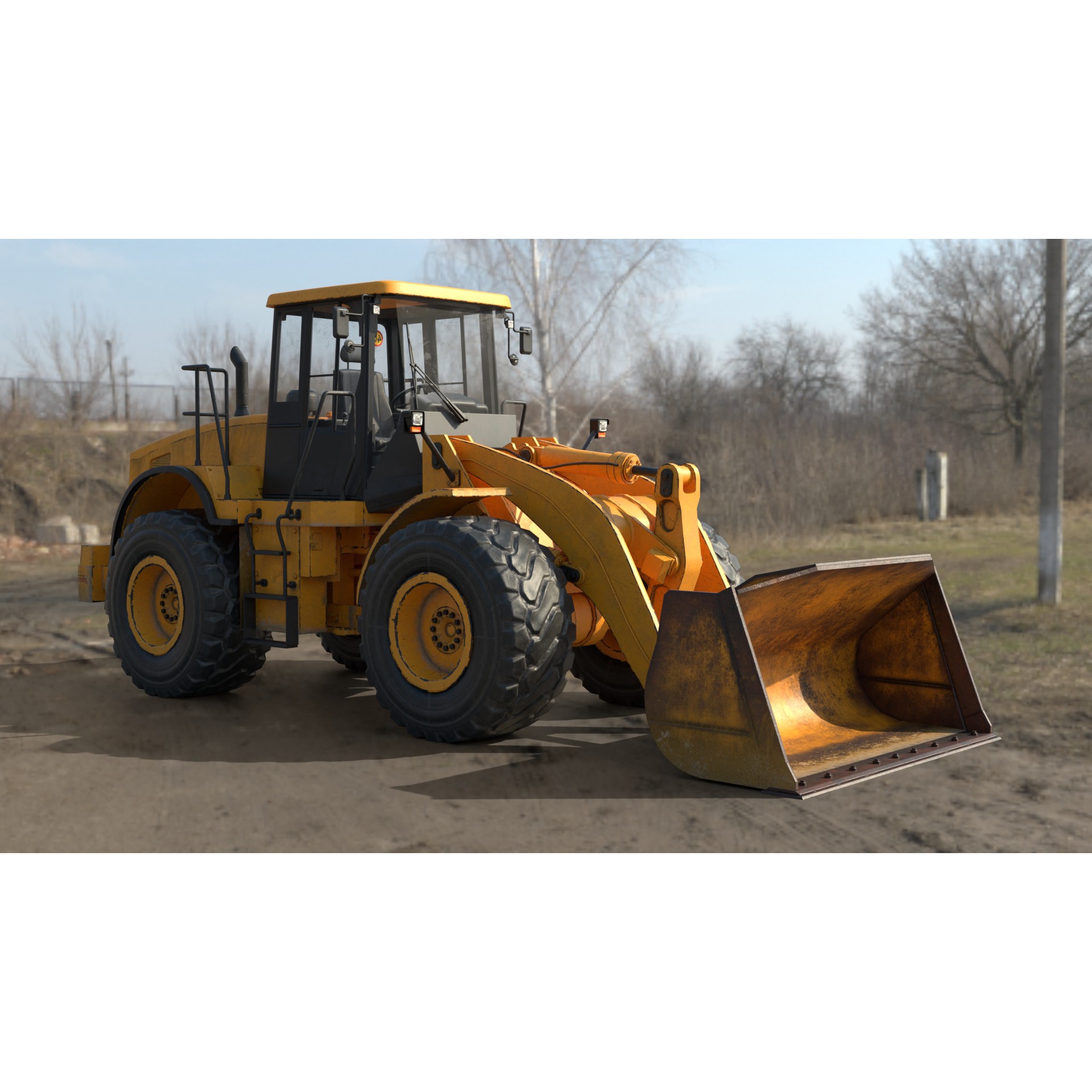 Wheel Loader - Game-Ready 3D Model - View 9