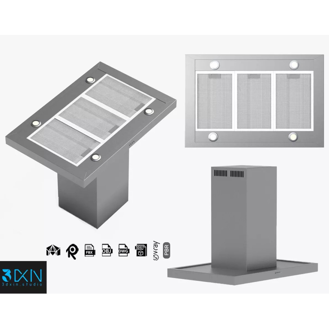 ILVE Island Range Hood 3D Model – High Poly Kitchen Asset, PBR, FBX - View 2