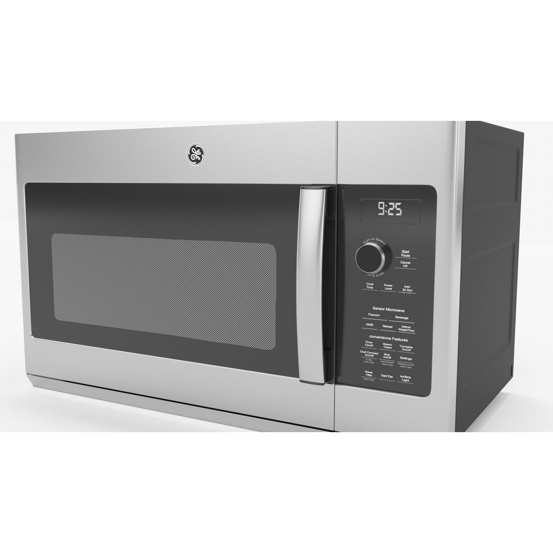 GE Profile Microwave Oven 3D Model – High Poly PBR Asset, FBX/OBJ - View 11