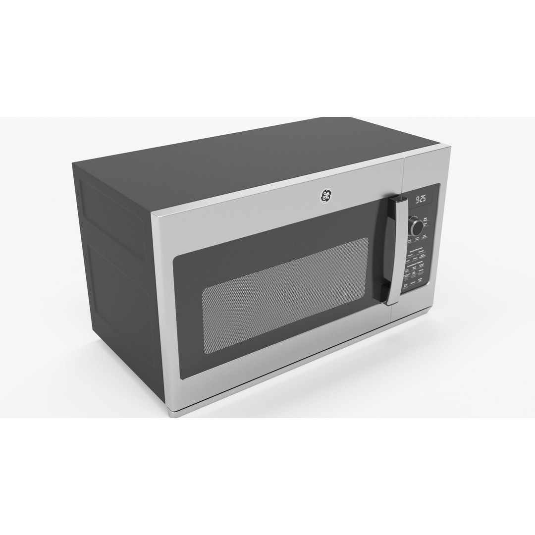 GE Profile Microwave Oven 3D Model – High Poly PBR Asset, FBX/OBJ - View 3