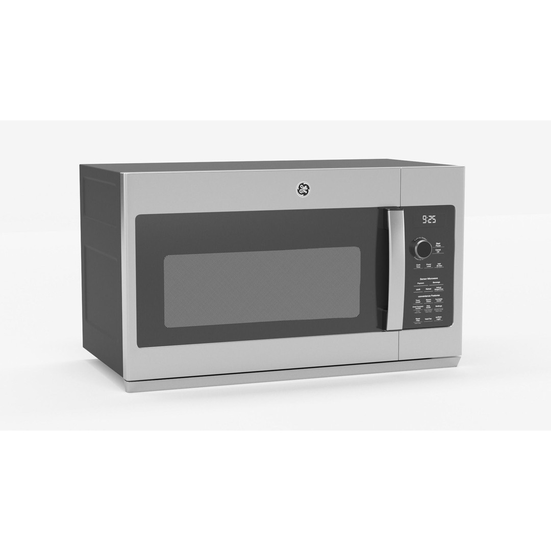 GE Profile Microwave Oven 3D Model – High Poly PBR Asset, FBX/OBJ - View 4