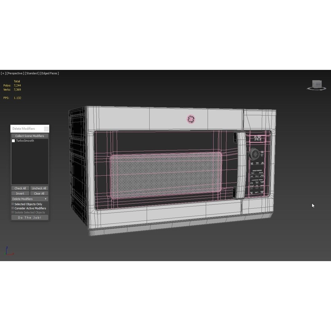 GE Profile Microwave Oven 3D Model – High Poly PBR Asset, FBX/OBJ - View 5