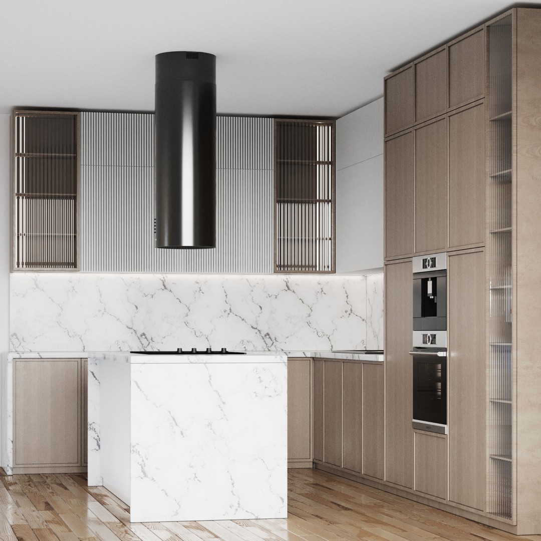 Modern Kitchen 3D Model – High Poly Interior Design Asset, FBX, OBJ - View 3