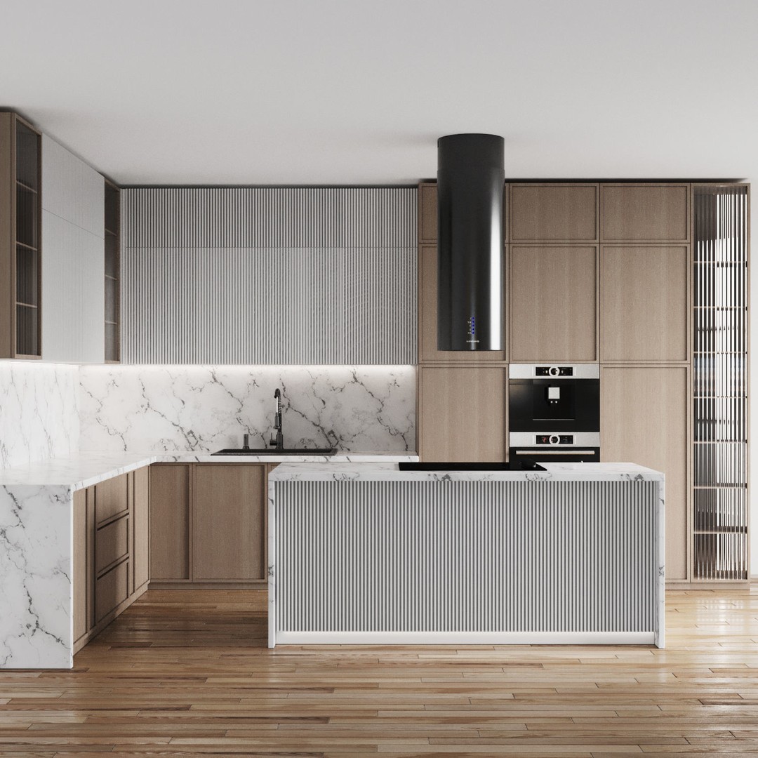 Modern Kitchen 3D Model – High Poly Interior Design Asset, FBX, OBJ - View 4