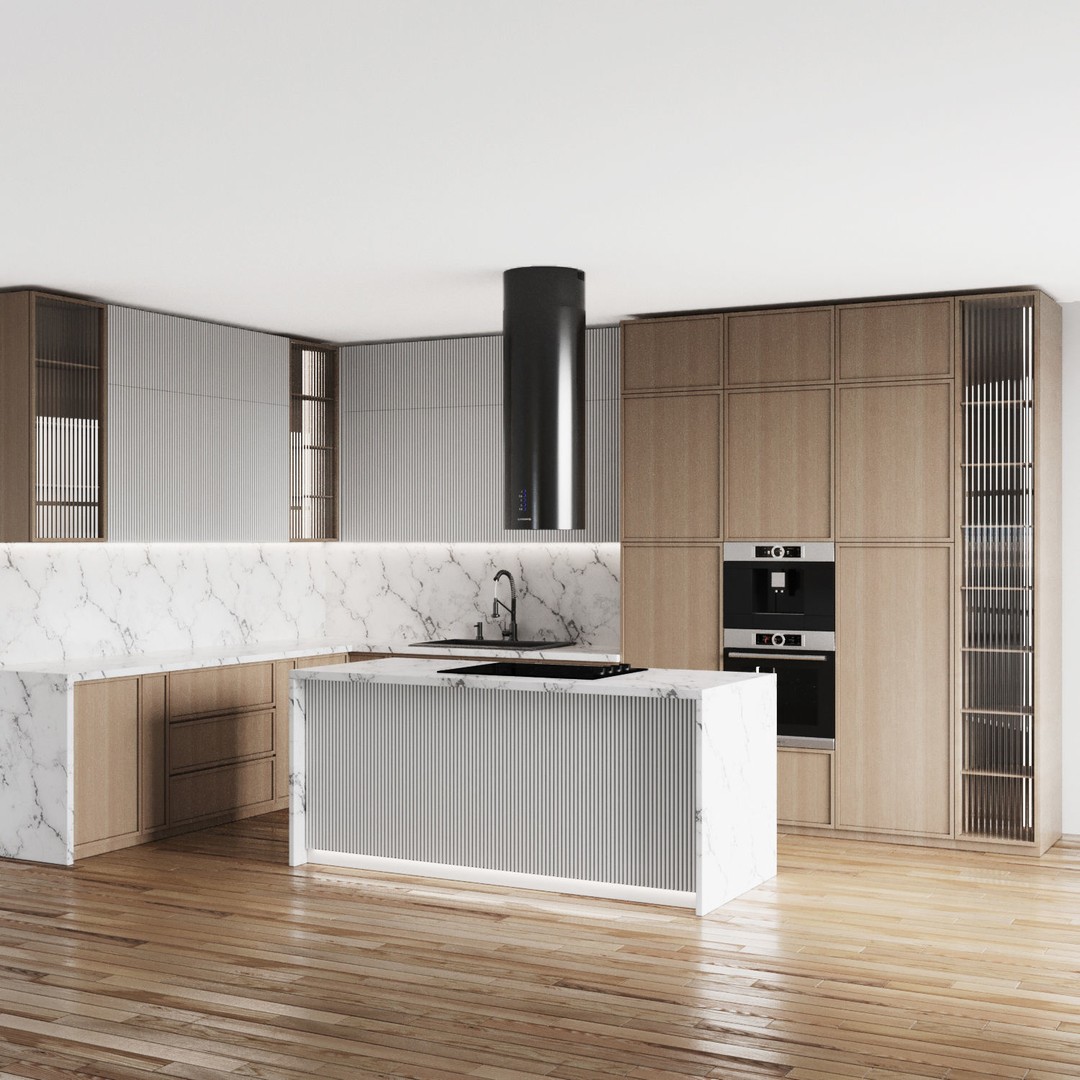 Modern Kitchen 3D Model – High Poly Interior Design Asset, FBX, OBJ - View 6