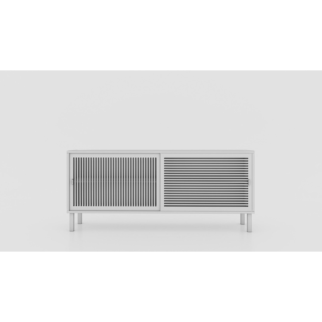 Wooden Sideboard 3D Model – Modern Low-Poly Interior Furniture, FBX - View 12