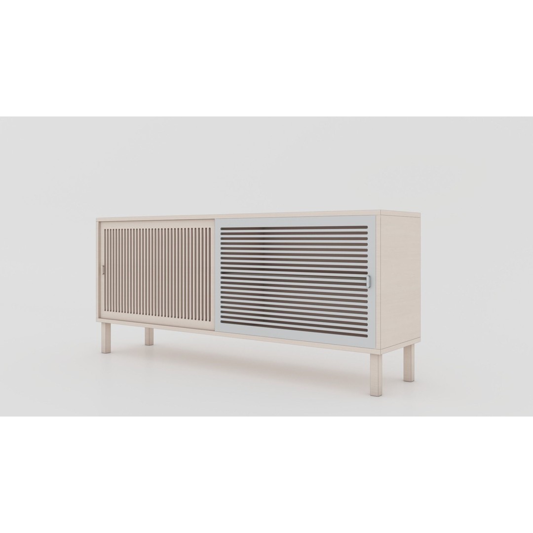 Wooden Sideboard 3D Model – Modern Low-Poly Interior Furniture, FBX - View 16