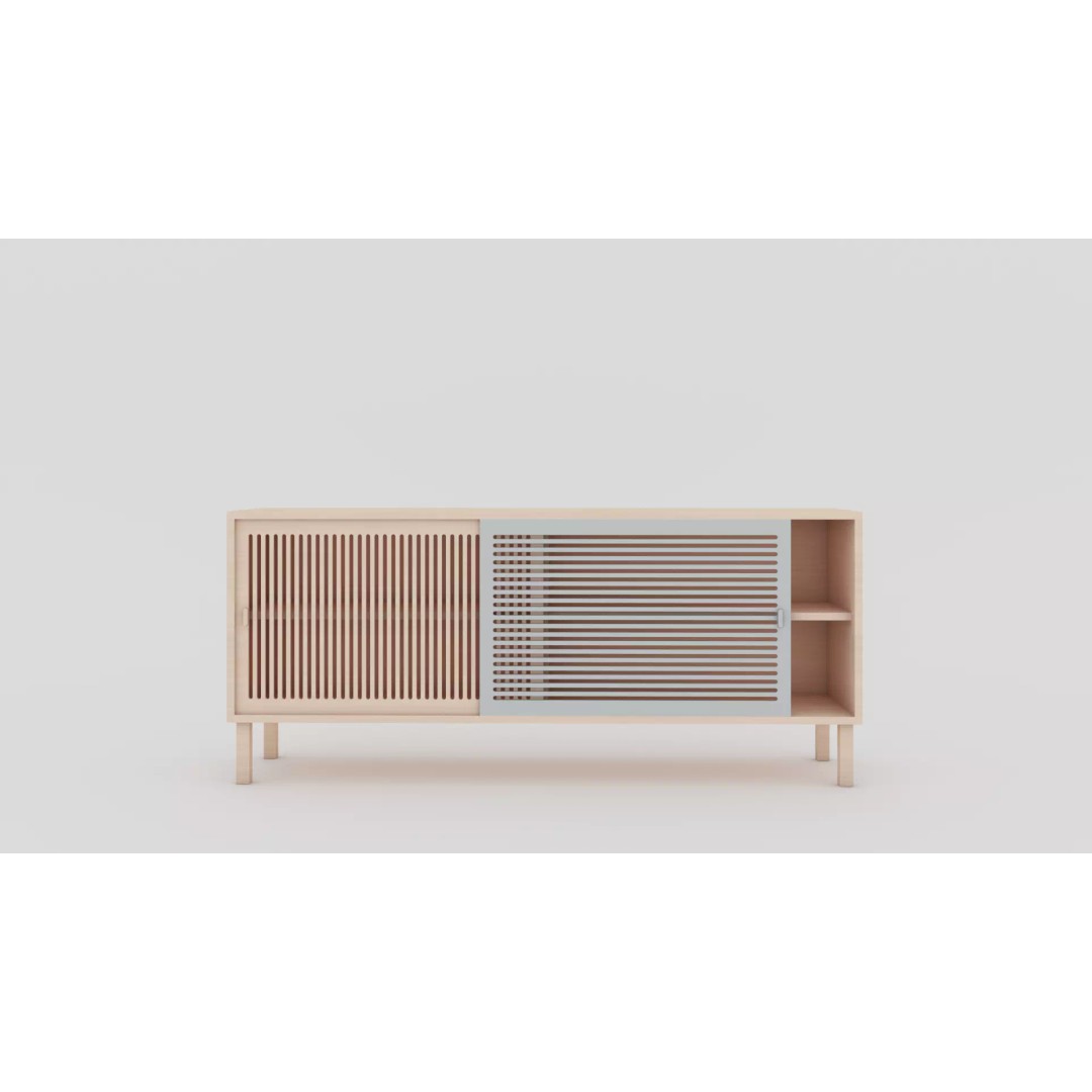 Wooden Sideboard 3D Model – Modern Low-Poly Interior Furniture, FBX - View 2