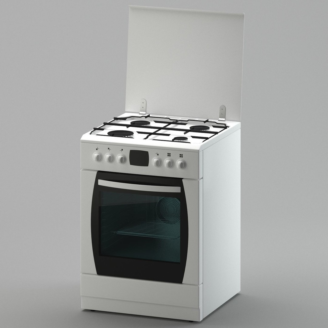 Cooker 02 3D Model – Kitchen Stove with Shaders, FBX, OBJ, 3DS