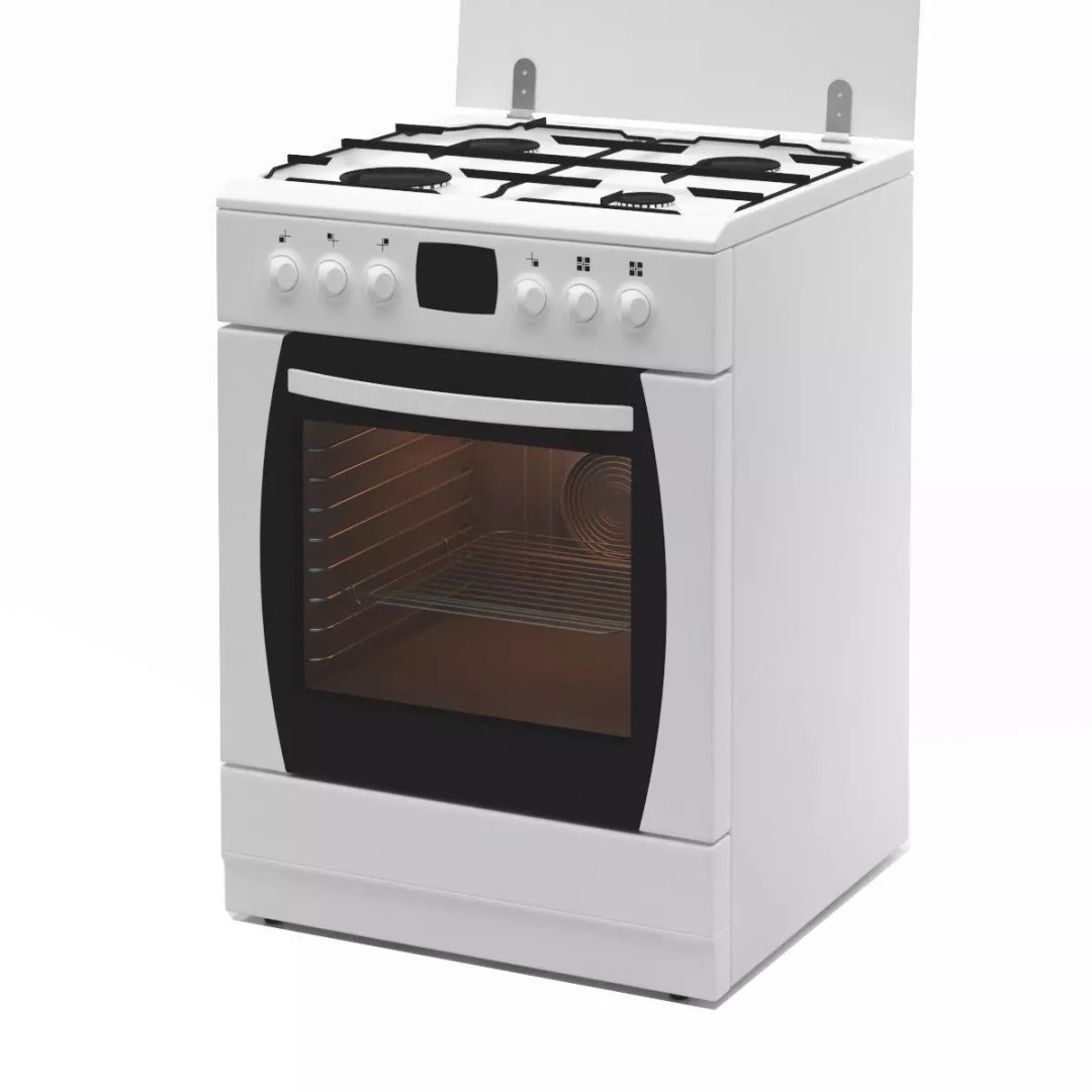 Cooker 02 3D Model – Kitchen Stove with Shaders, FBX, OBJ, 3DS - View 2