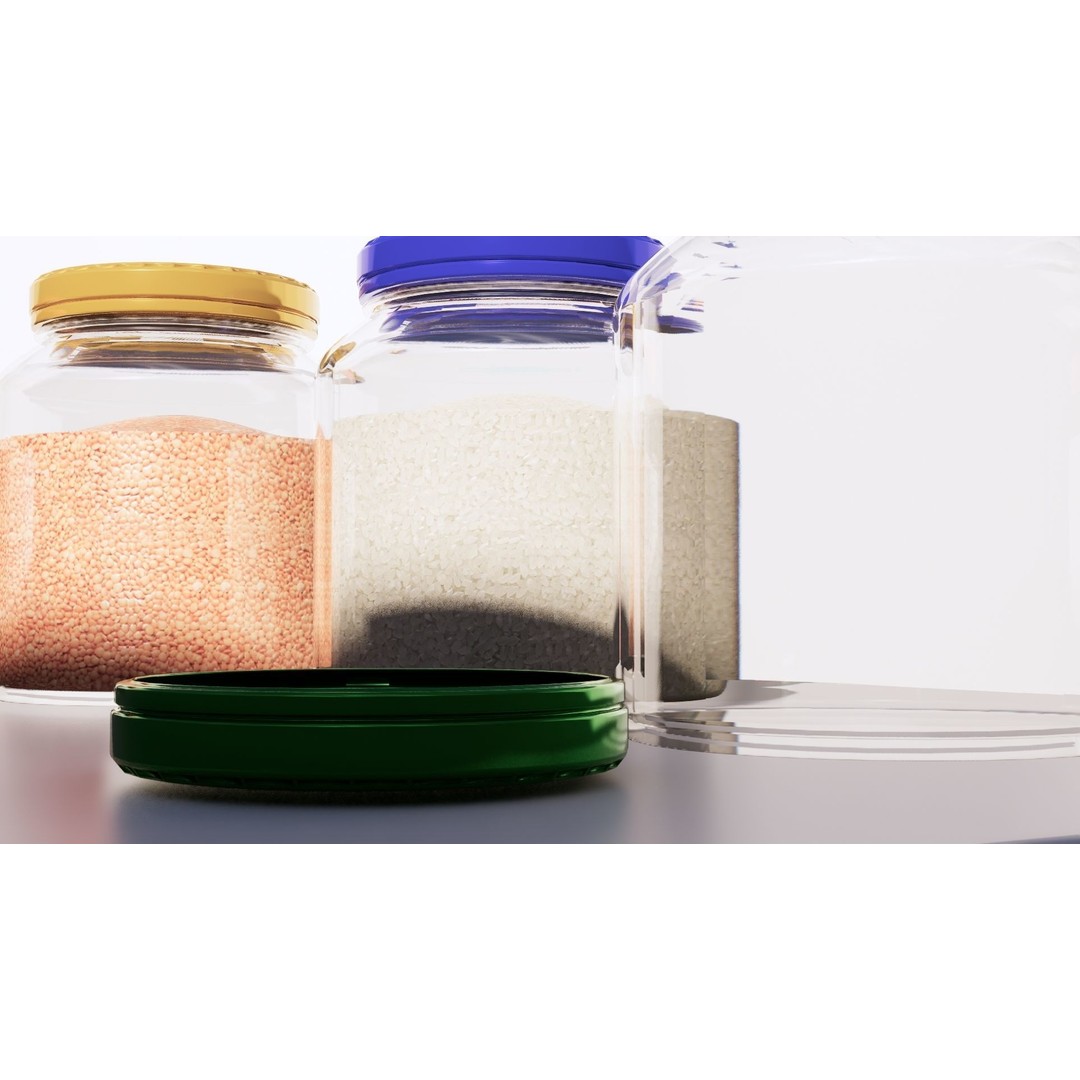 Glass Bottle 3D Model – Low Poly Kitchenware Asset, FBX, OBJ - View 17