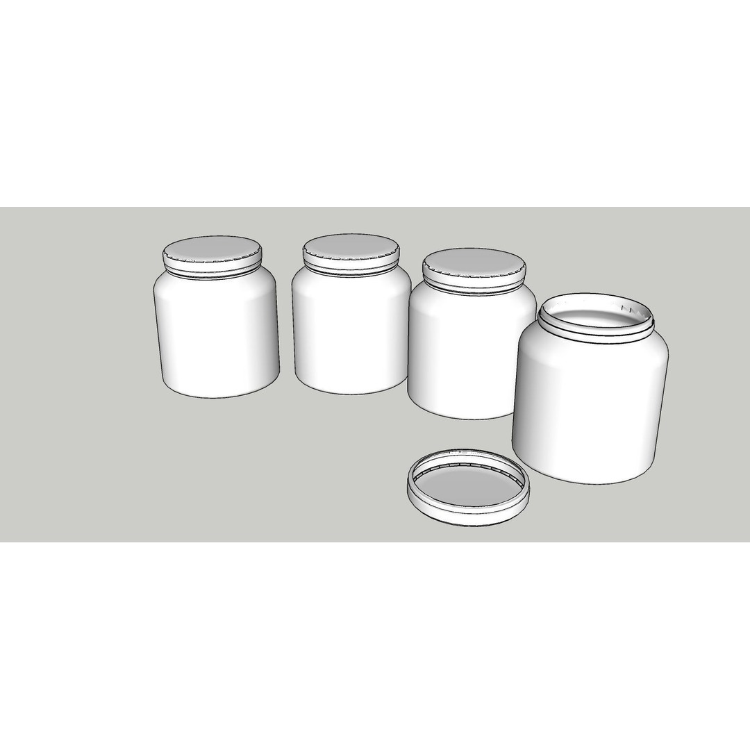 Glass Bottle 3D Model – Low Poly Kitchenware Asset, FBX, OBJ - View 4