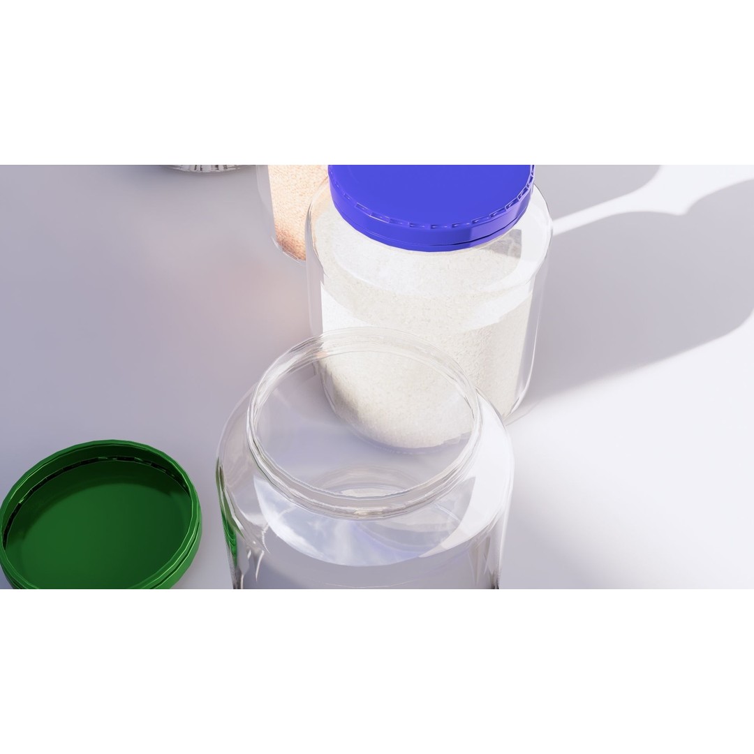 Glass Bottle 3D Model – Low Poly Kitchenware Asset, FBX, OBJ - View 43