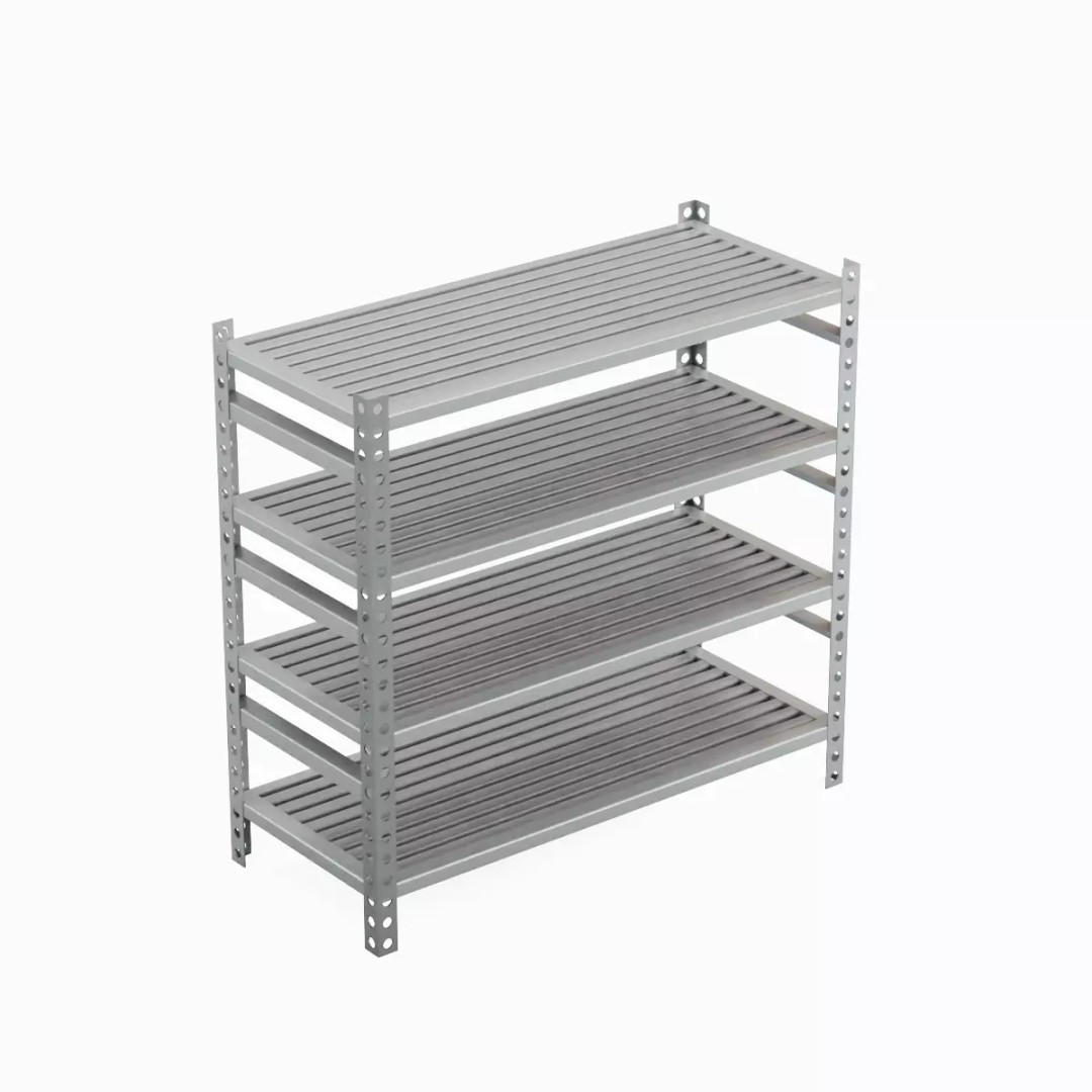 Metal Shelf B 02 3D Model – Mid Poly Industrial Storage Rack, FBX - View 2