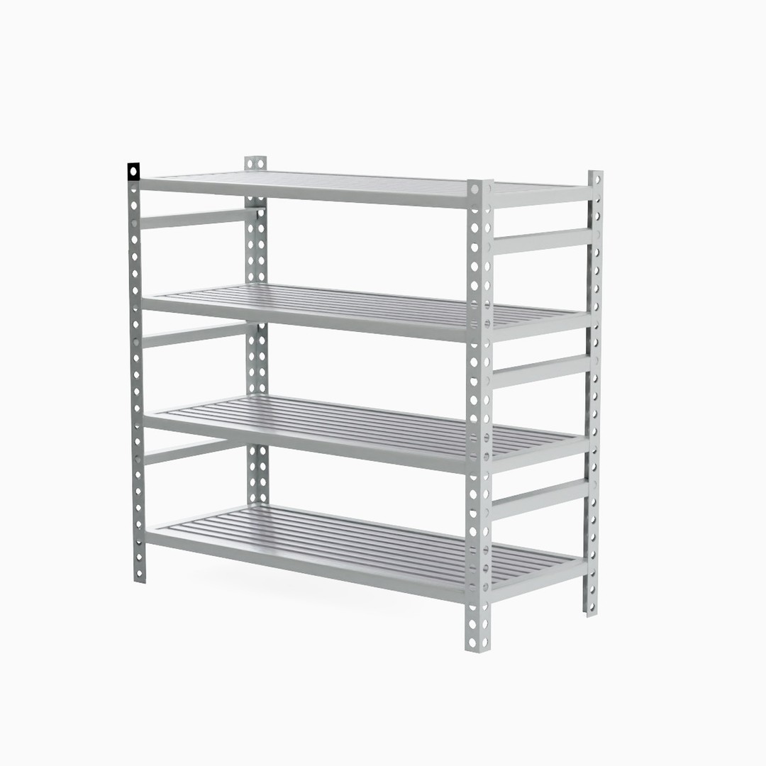 Metal Shelf B 02 3D Model – Mid Poly Industrial Storage Rack, FBX - View 5