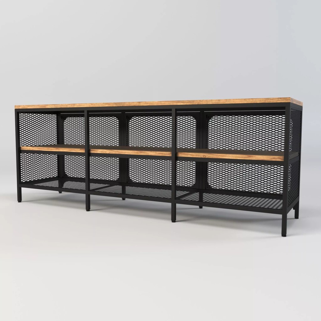 TV Cabinet 3D Model – Modern Furniture Set with PBR Textures - View 4