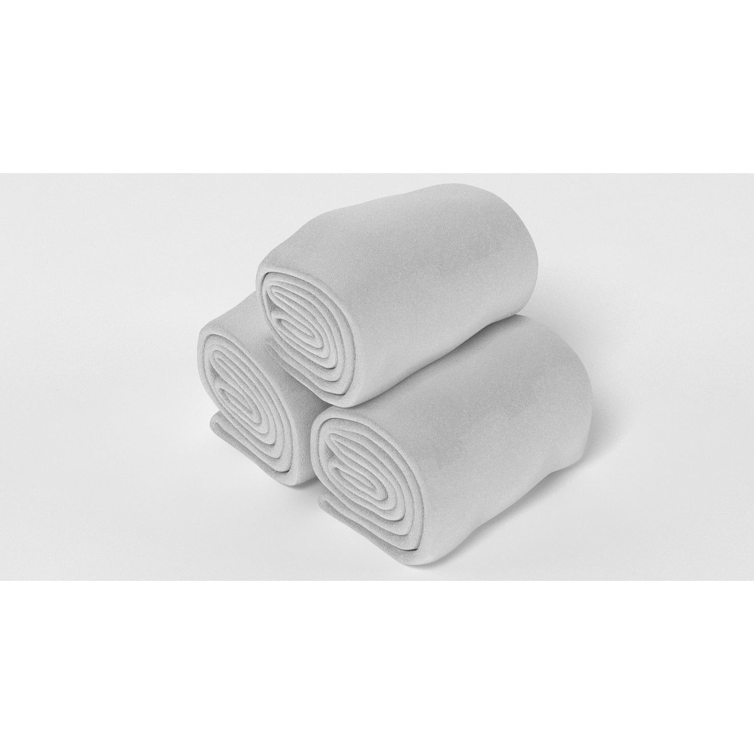 Towel Rolls 3D Model – High Res PBR Asset, FBX & OBJ Formats - View 3