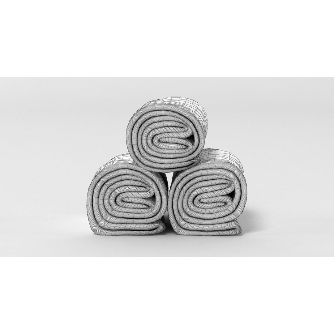 Towel Rolls 3D Model – High Res PBR Asset, FBX & OBJ Formats - View 5