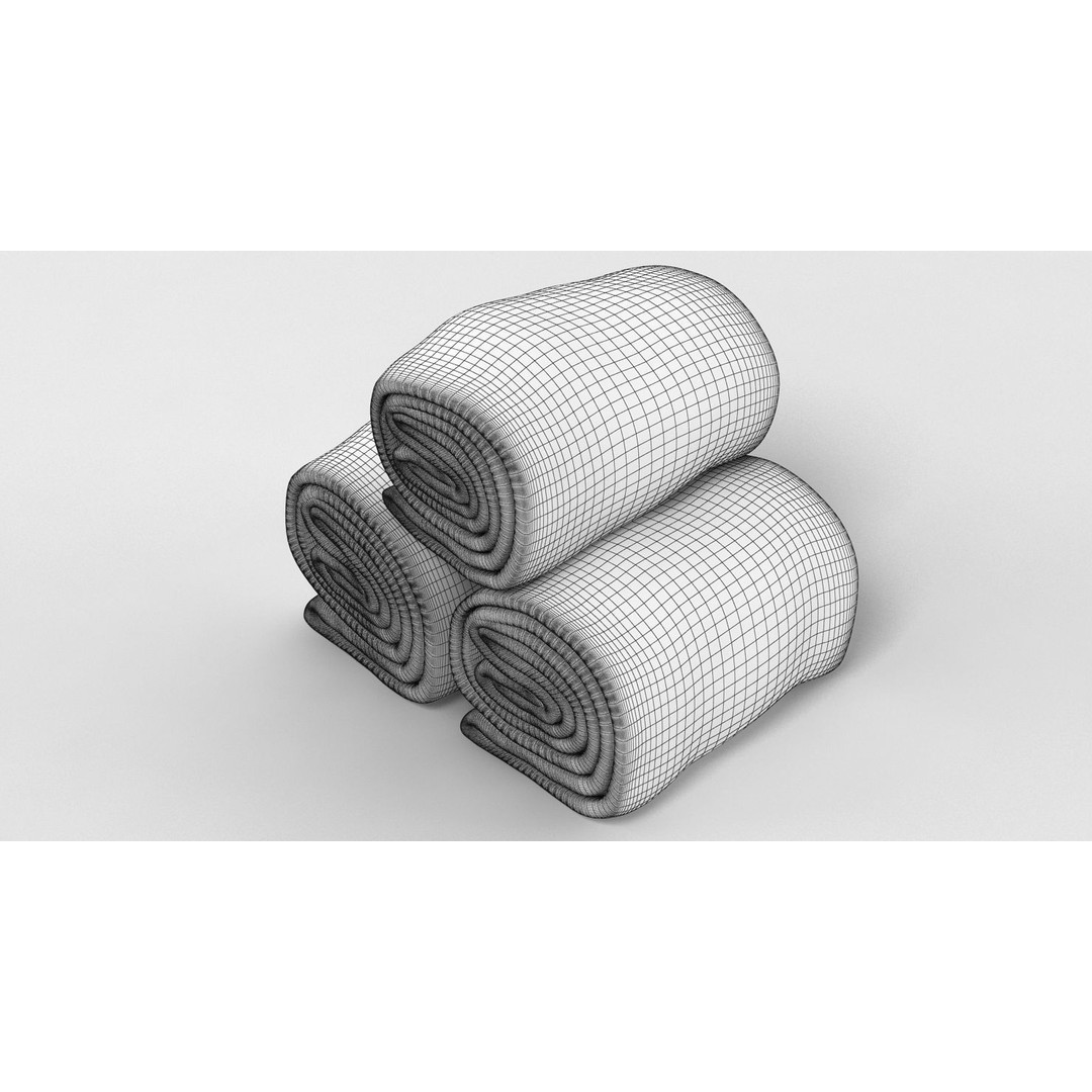 Towel Rolls 3D Model – High Res PBR Asset, FBX & OBJ Formats - View 7