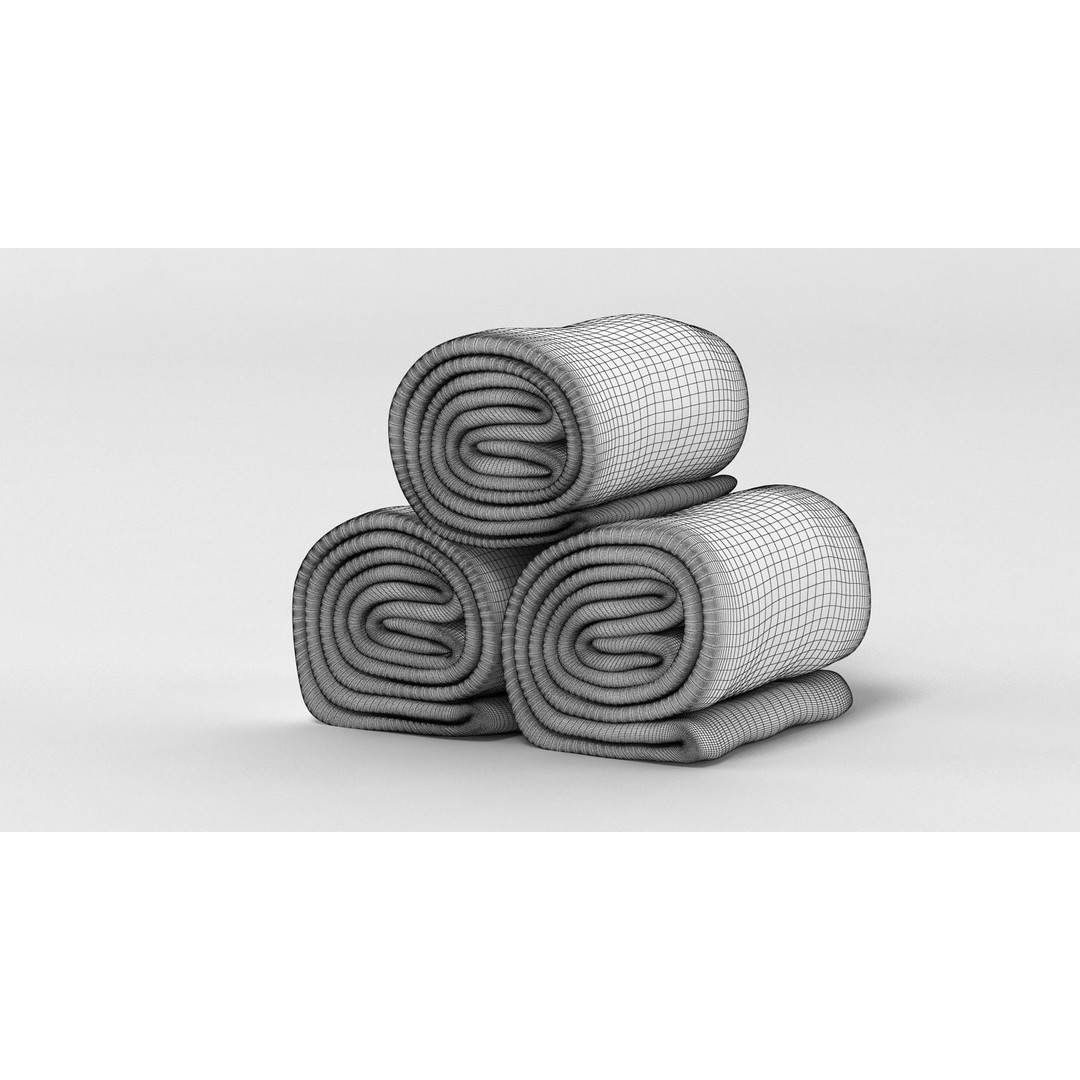 Towel Rolls 3D Model – High Res PBR Asset, FBX & OBJ Formats - View 8