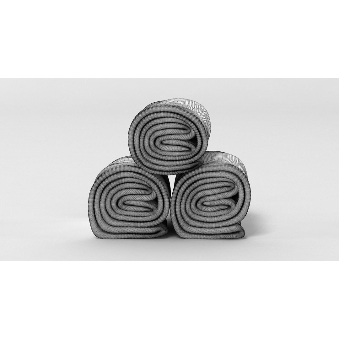 Towel Rolls 3D Model – High Res PBR Asset, FBX & OBJ Formats - View 9