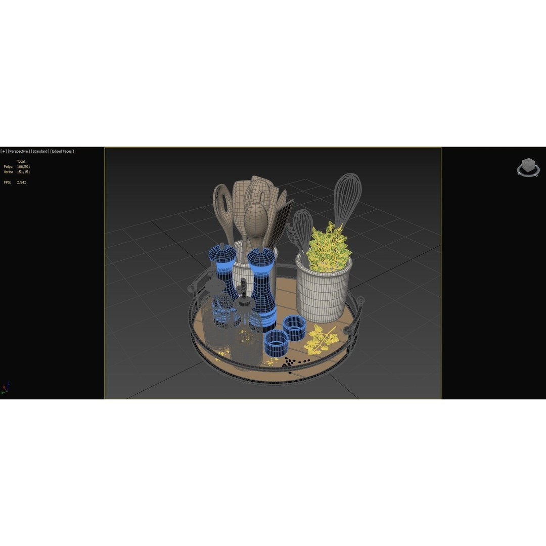 Kitchen Accessories 3D Model – PBR Interior Asset, FBX