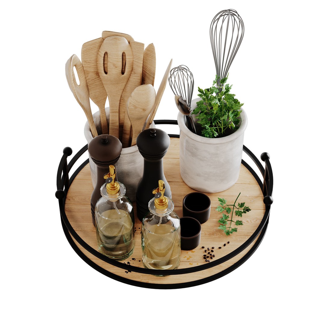 Kitchen Accessories 3D Model – PBR Interior Asset, FBX - View 3