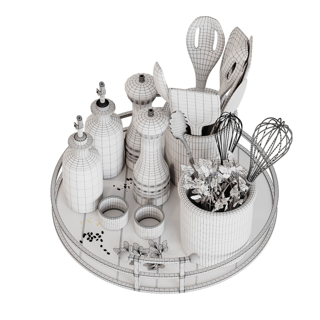 Kitchen Accessories 3D Model – PBR Interior Asset, FBX - View 9