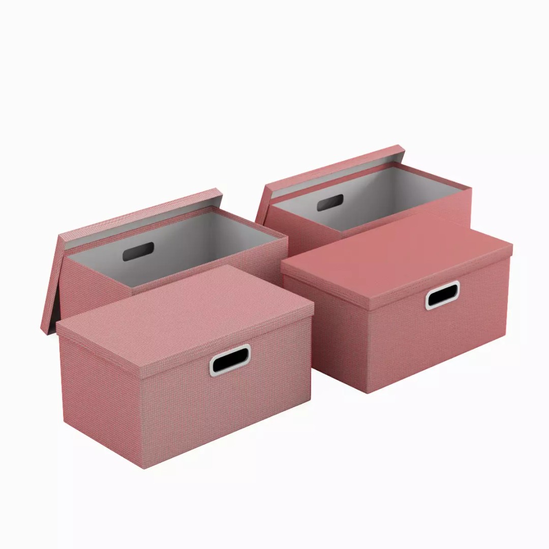 Storage Boxes 3D Model – Low Poly Household Asset, FBX, Blender - View 2