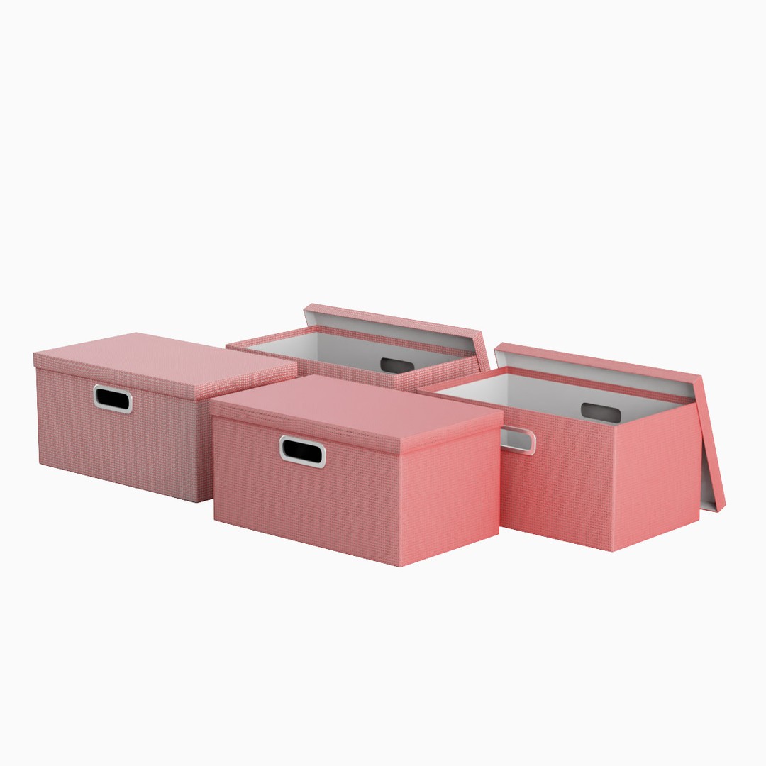 Storage Boxes 3D Model – Low Poly Household Asset, FBX, Blender - View 5