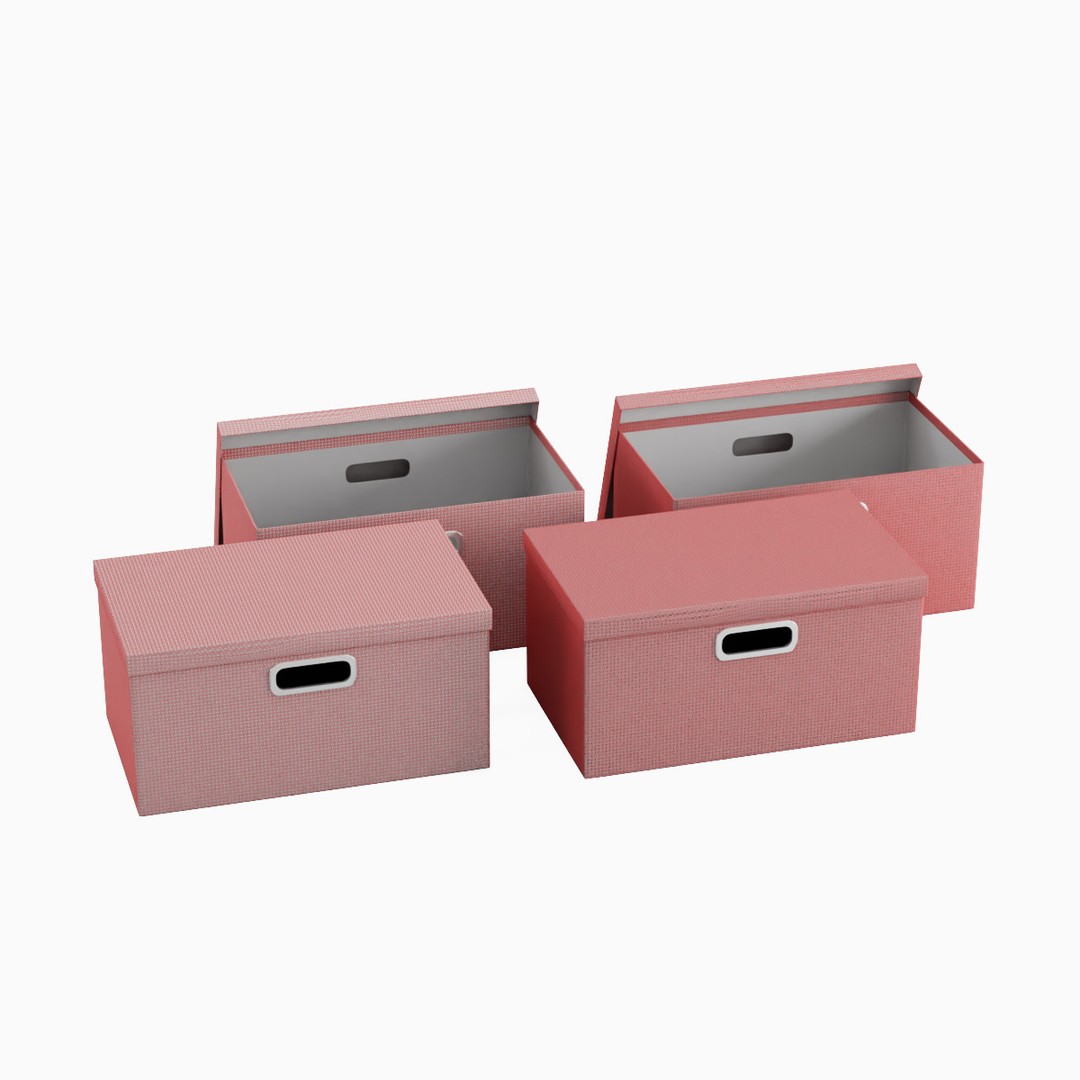 Storage Boxes 3D Model – Low Poly Household Asset, FBX, Blender - View 6
