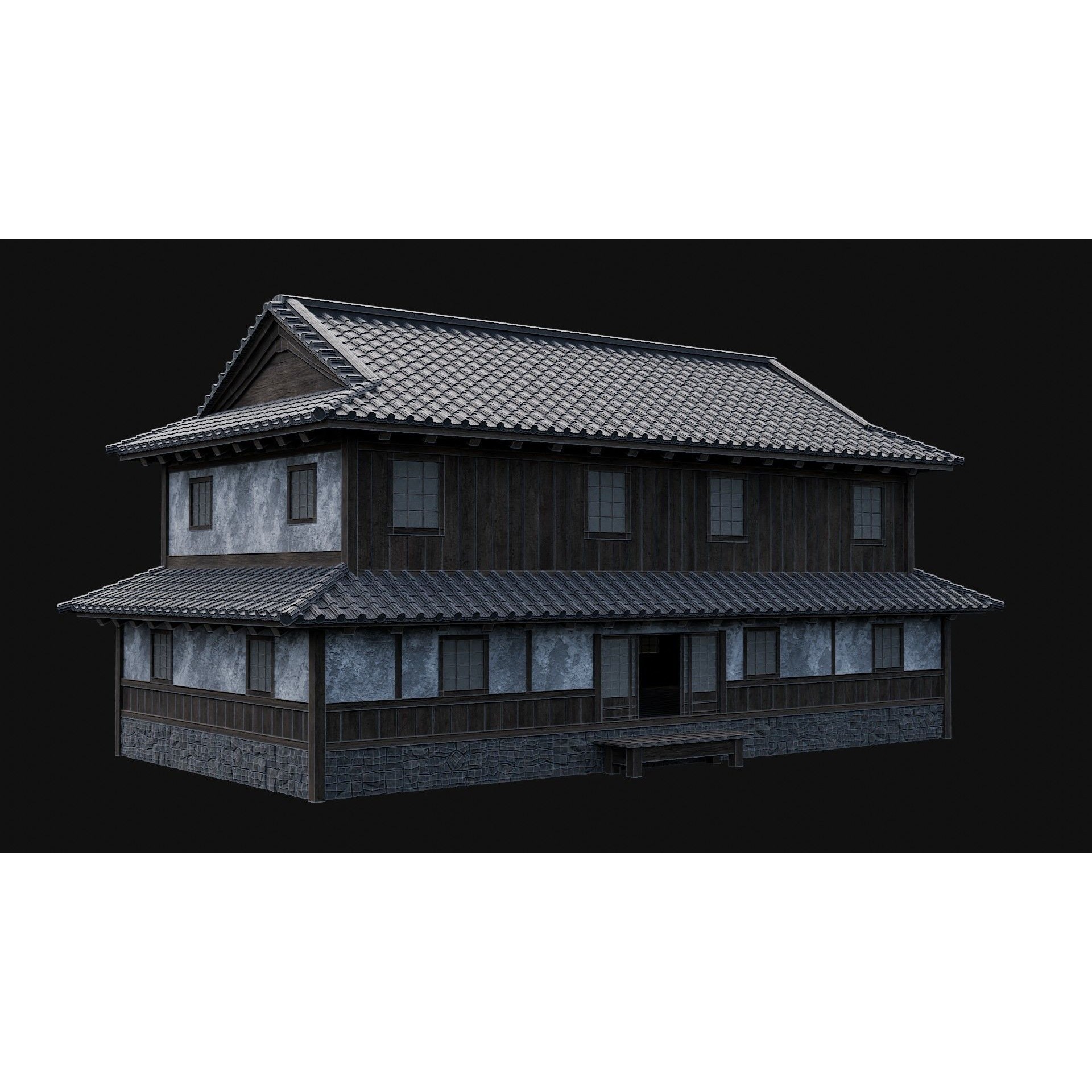 Japanese Feudal Houses - Low-Poly Game-Ready 3D Model - View 14