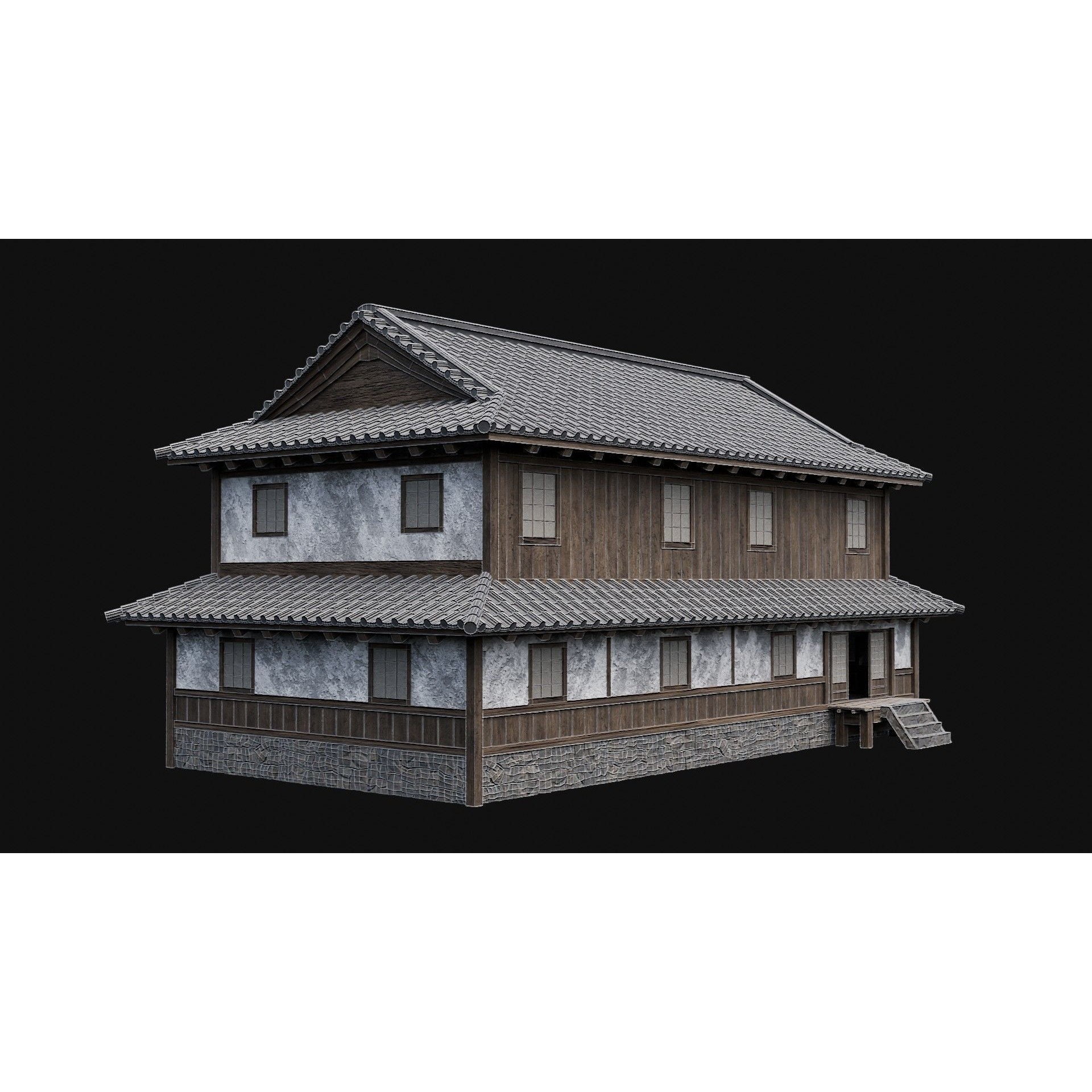 Japanese Feudal Houses - Low-Poly Game-Ready 3D Model - View 15