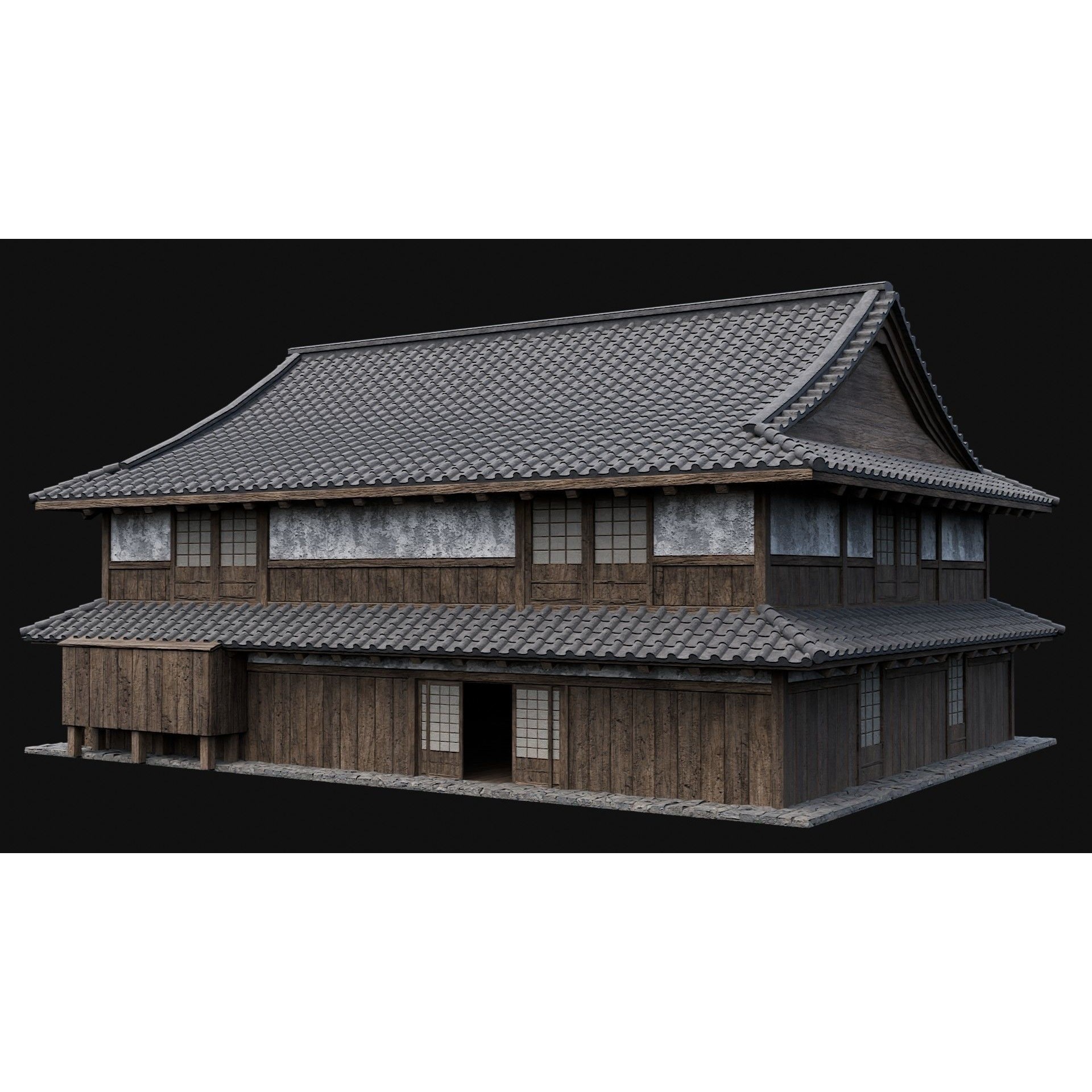 Japanese Feudal Houses - Low-Poly Game-Ready 3D Model - View 17
