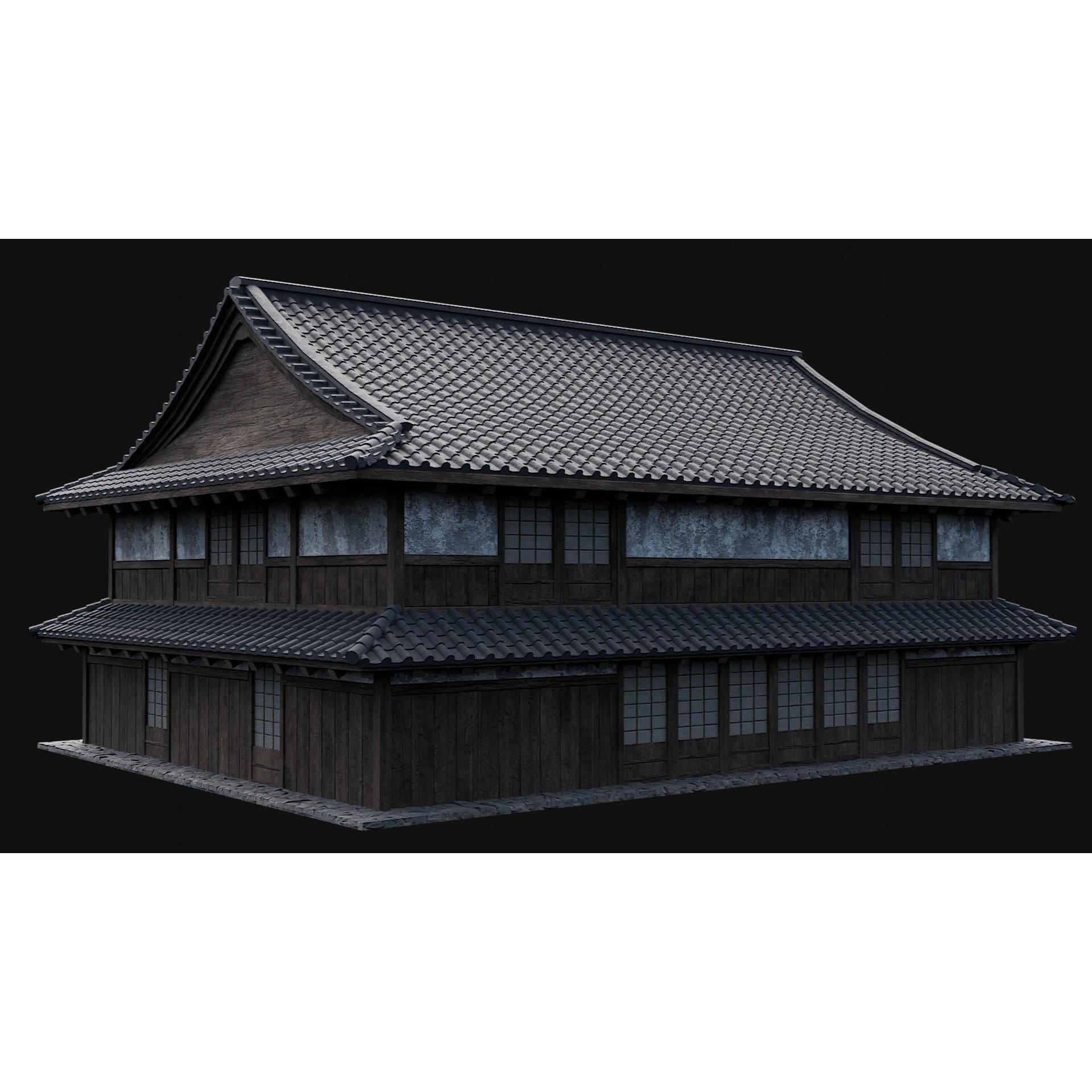 Japanese Feudal Houses - Low-Poly Game-Ready 3D Model - View 18