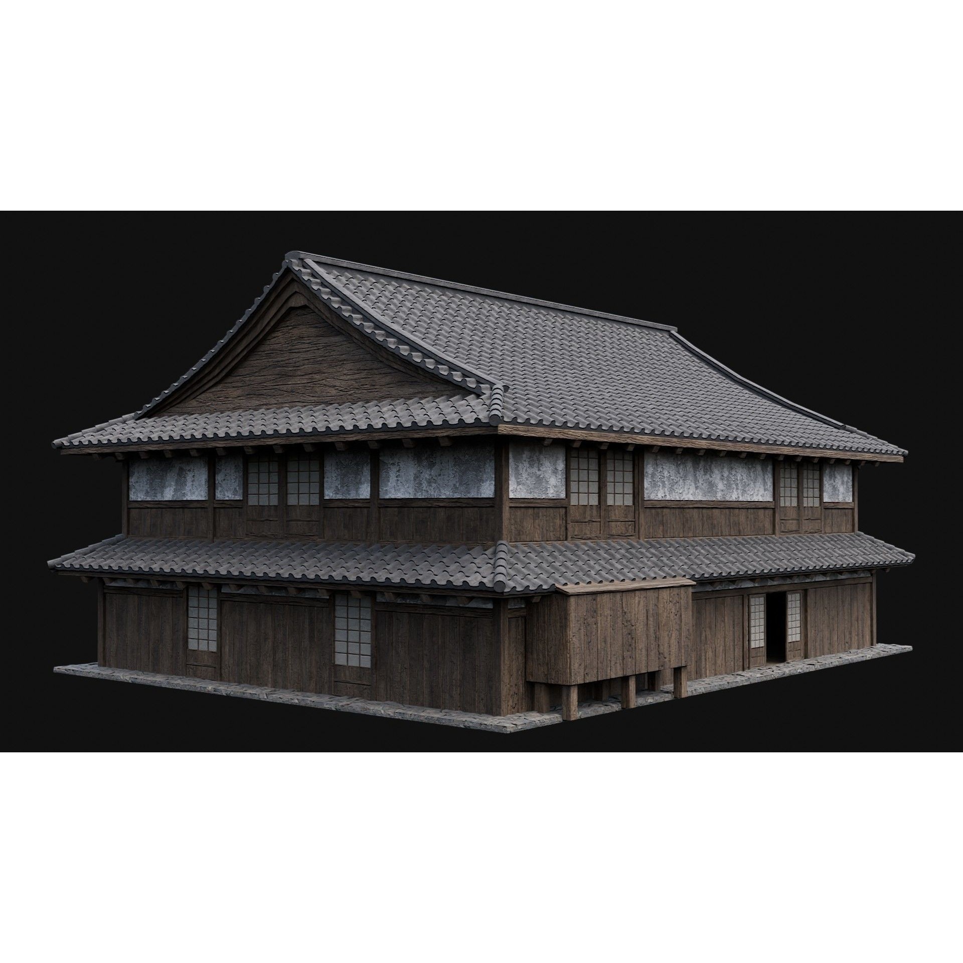 Japanese Feudal Houses - Low-Poly Game-Ready 3D Model - View 19