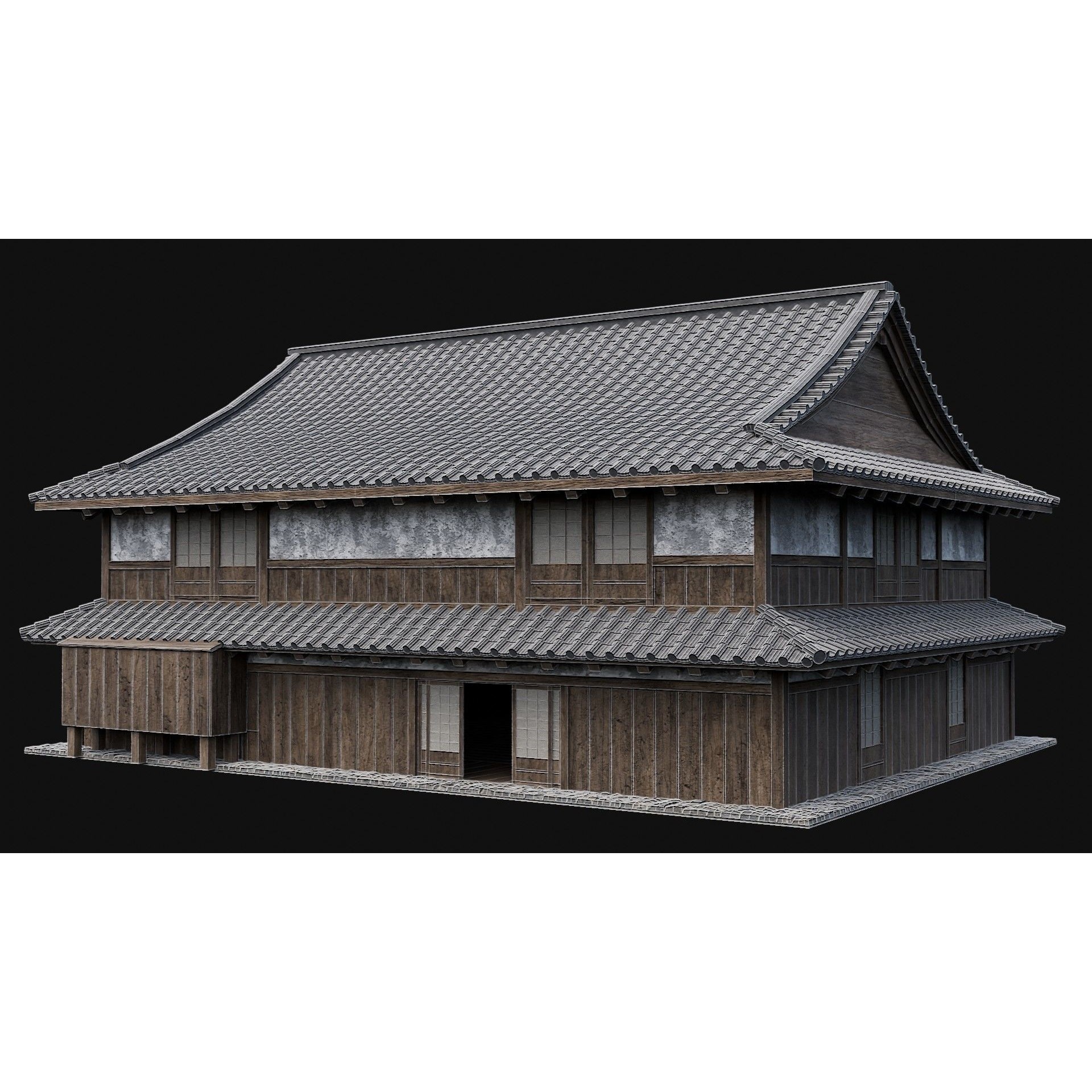 Japanese Feudal Houses - Low-Poly Game-Ready 3D Model - View 20